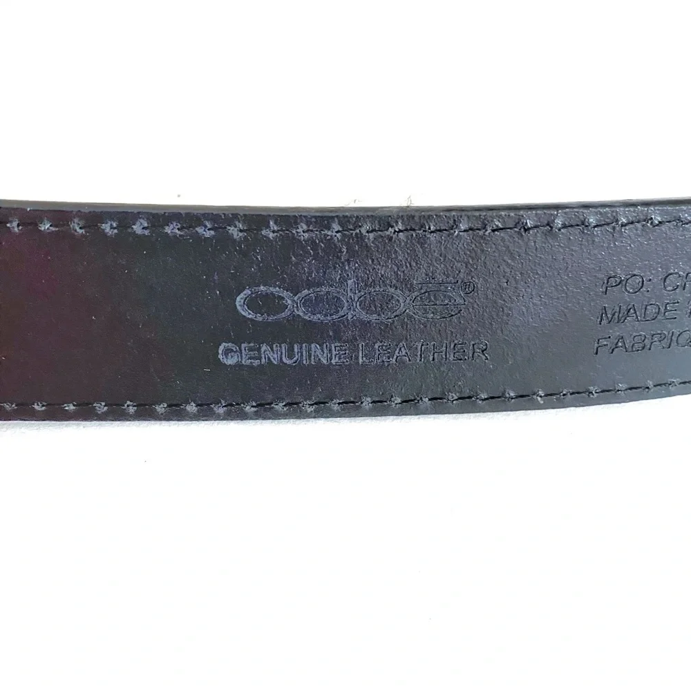 Oobè Black Genuine Leather Belt With Silver Luxury Buckle M